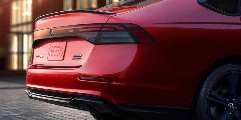 Rear exterior view of the 2023 Honda accord