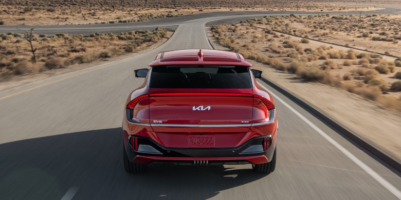 Exterior view of the rear of the 2023 Kia EV6