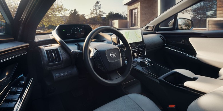 Interior moon roof view in the 2024 Toyota bZ4X