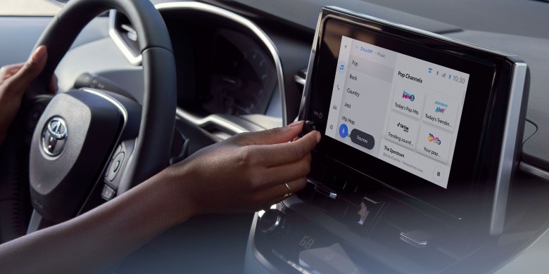 Interior steering wheel view in the 2024 Toyota Corolla Hatchback