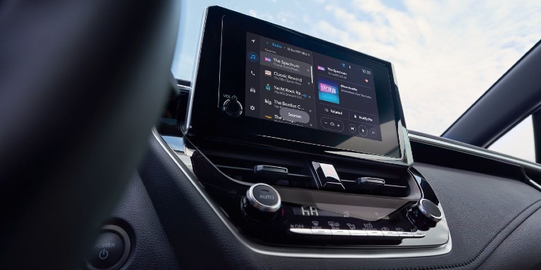 Interior steering wheel view in the 2024 Toyota Corolla Hybrid