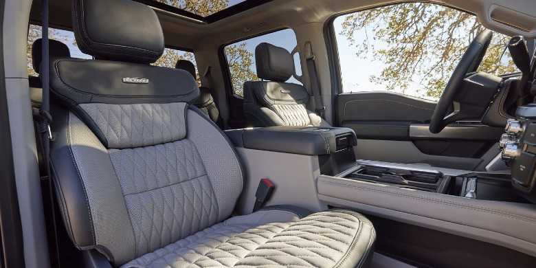 View of interior seating in the 2024 Ford Super Duty F-250