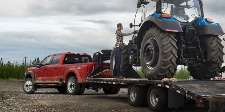 Exterior view of the rear of the 2024 FORD F-450SD