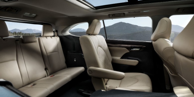 Interior seating view in the 2024 Toyota Highlander