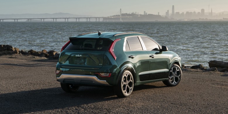Rear exterior view of the 2024 Kia Niro