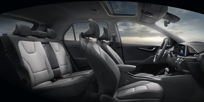 Interior back seat view in the 2024 Kia Niro