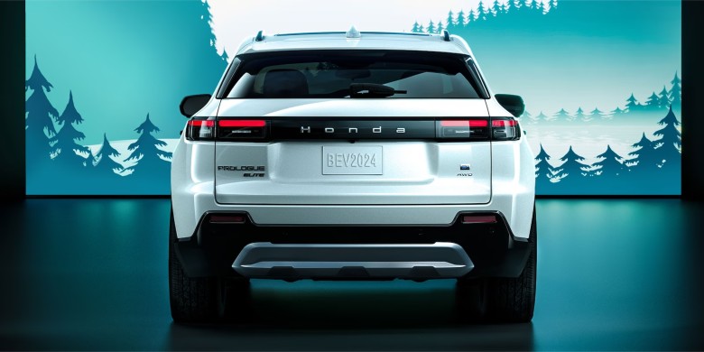 Rear exterior view of the 2024 Honda Prologue
