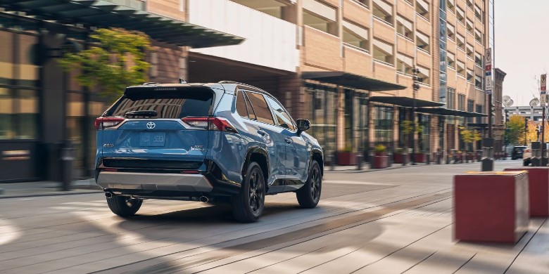 Rear exterior view of the 2024 TOYOTA RAV4 HYBRID