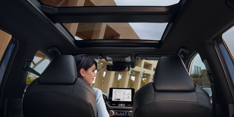 Interior steering wheel view in the 2024 TOYOTA RAV4 HYBRID