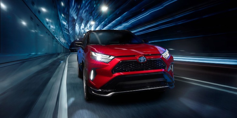 Side exterior view of the 2024 Toyota RAV4 Prime