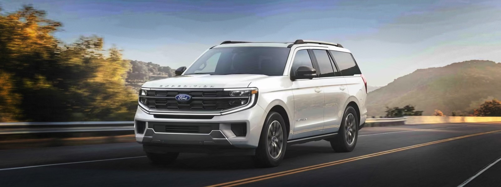 Ford Expedition with roof rack loaded for a family vacation