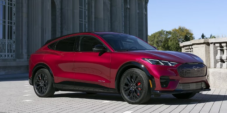 2025 Ford Mustang Mach-E driving through Newport News