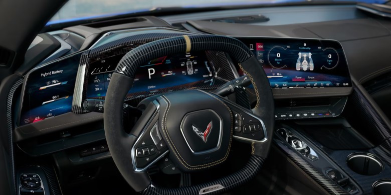 Interior front dash view in the 2026 Chevrolet Corvette