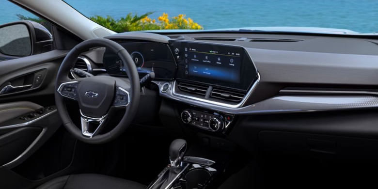 Interior front dash view in the 2026 Chevrolet Trax