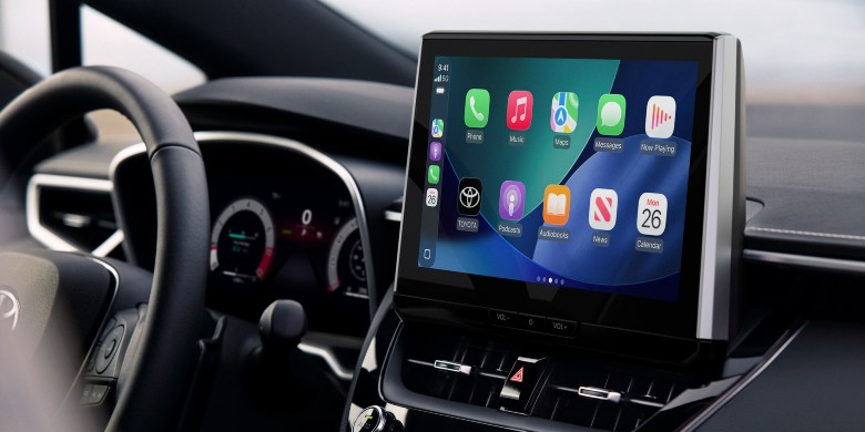 2027 Toyota Corolla Hatchback touchscreen with Apple CarPlay near South Bend IN