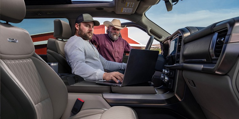 2027 Ford F-150 interior front seats laptop