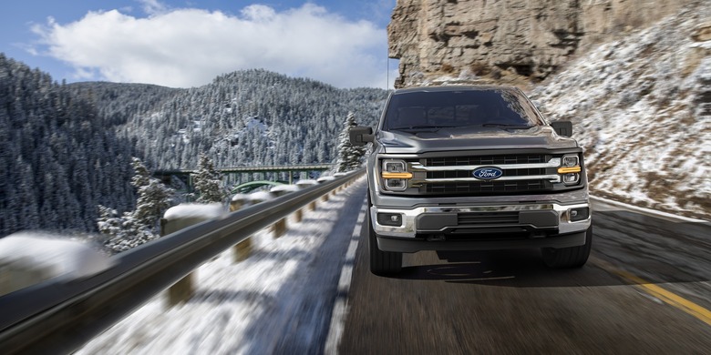 2027 Ford F-150 mountain road snow