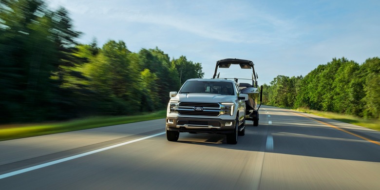 2027 Ford F-150 towing boat road