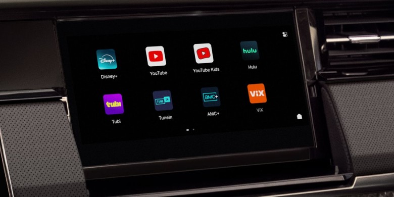 2027 GMC Sierra 1500 available 11.5 inch front passenger touchscreen with streaming apps