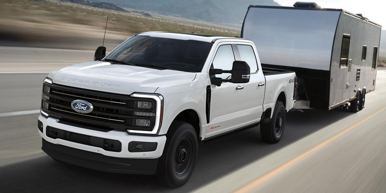 Super Duty Platinum towing a travel trailer