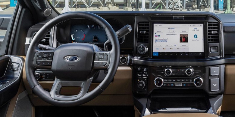 2027 Ford Super Duty SYNC 4 touchscreen and towing technology