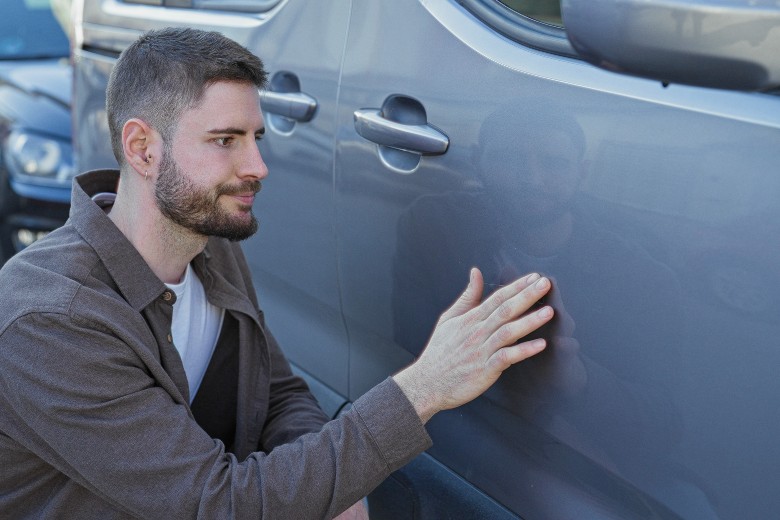Exterior inspection of a used car near Carrollton GA