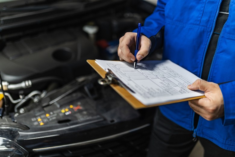 Reviewing a vehicle history report near Carrollton GA