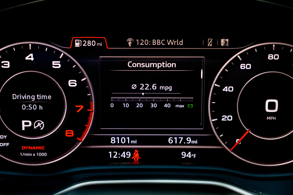 MPG dashboard display