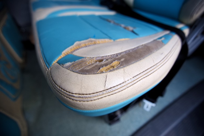 Interior wear inspection on a used car near Carrollton GA