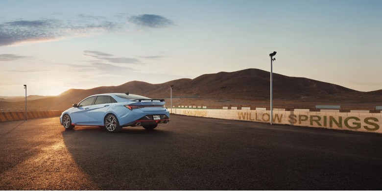 Rear Exterior view of the 2023 Hyundai Elantra N