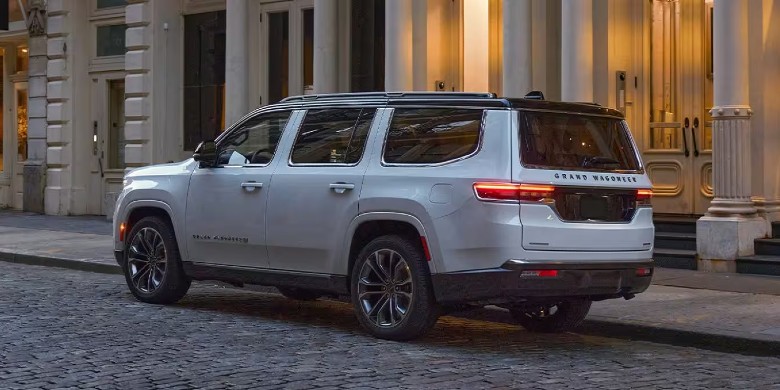 Rear exterior view of the 2023 Grand Wagoneer