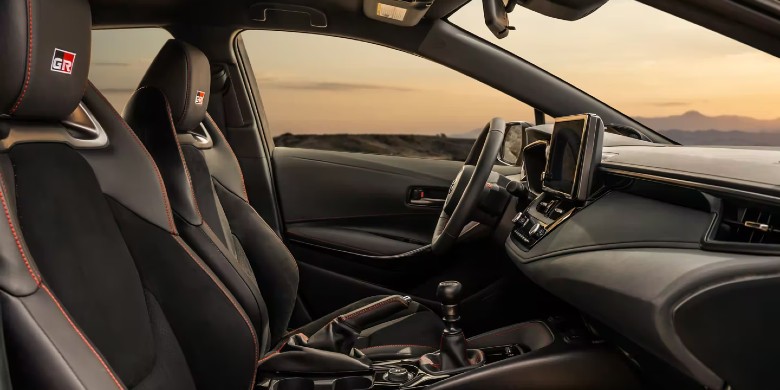 Interior seating view in the 2023 Toyota GR Corolla