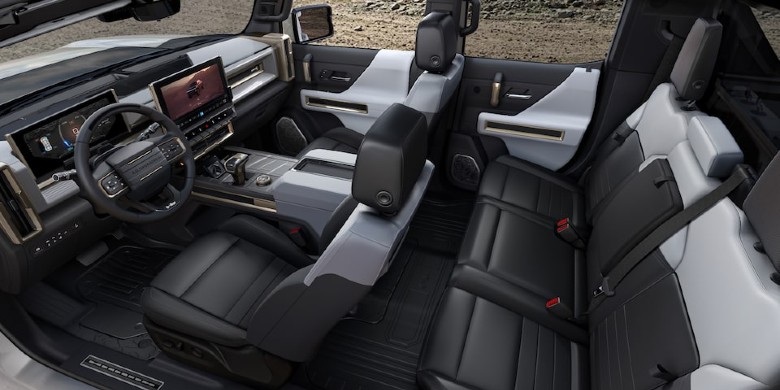 Interior seating in the 2023 GMC HUMMER EV Pickup