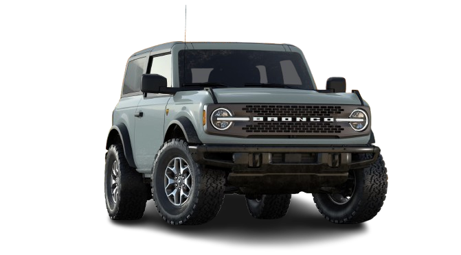 Front exterior view of the 2024 Ford Bronco on an open road.