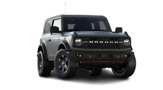 Front exterior view of the 2024 Ford Bronco on an open road.