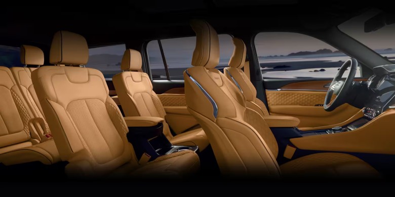 Interior back seat view in the 2024 Jeep Grand Cherokee 4XE