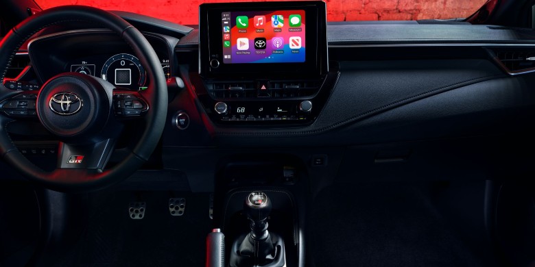 Interior dash view in the 2024 Toyota GR Corolla