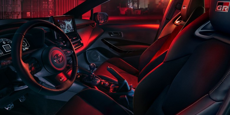 Interior seating view in the 2024 Toyota GR Corolla