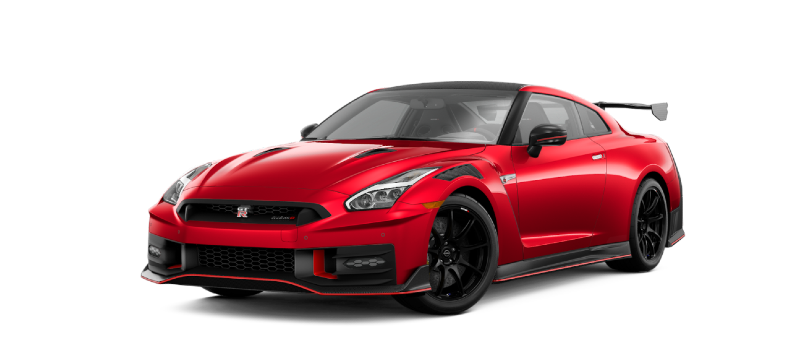 Left side view of a red 2024 Nissan GT-R for sale in Waukesha, WI