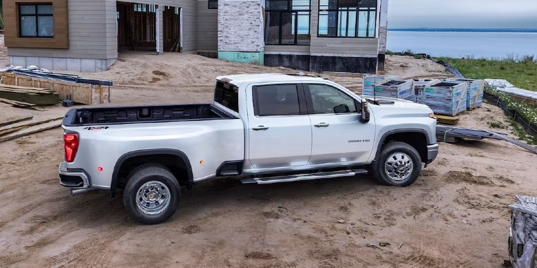 Rear hatch open view in the 2024 Chevrolet Silverado 3500HD