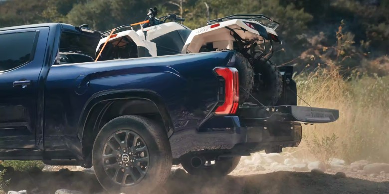 Rear exterior hatch open view in the 2024 Toyota Tundra