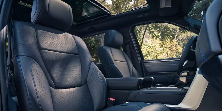 Interior front seat view in the 2024 Toyota Tundra Hybrid