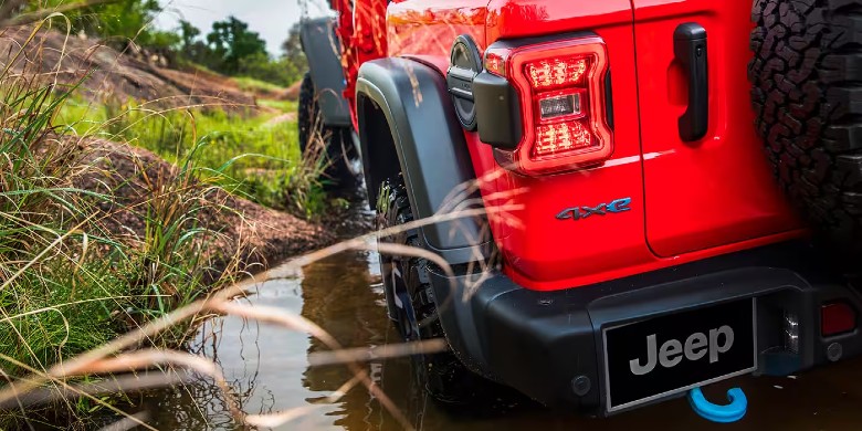 Front exterior view of the 2024 Jeep Wrangler 4xe
