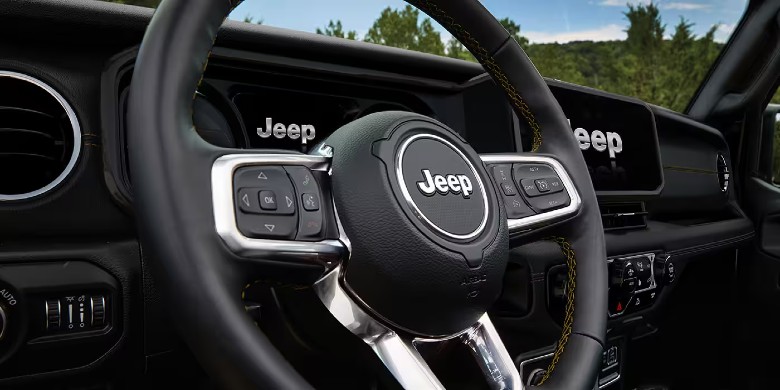 Interior back seat view in the 2024 Jeep Wrangler 4xe