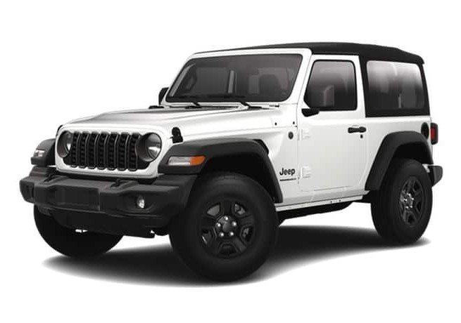 Front exterior view of the 2024 Jeep Wrangler Sport