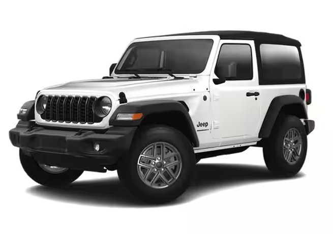 Front exterior view of the 2024 Jeep Wrangler Sport S