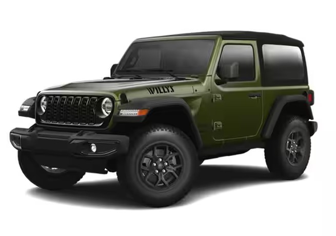 Front exterior view of the 2024 Jeep Wrangler Willys
