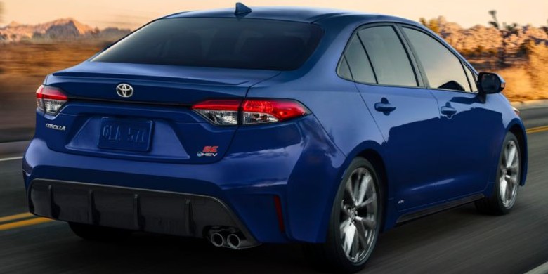 Rear exterior view of the 2025 Toyota Corolla