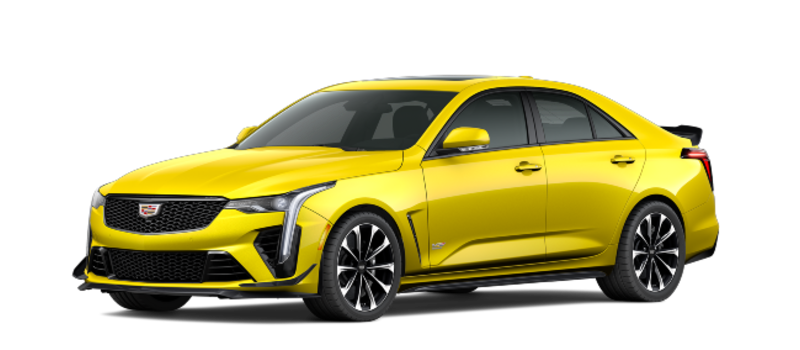 Front exterior view of the 2025 Cadillac CT4-V with a transparent background