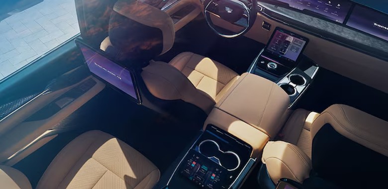 Interior seating in the 2025 Cadillac Escalade IQ for sale in Tempe, AZ